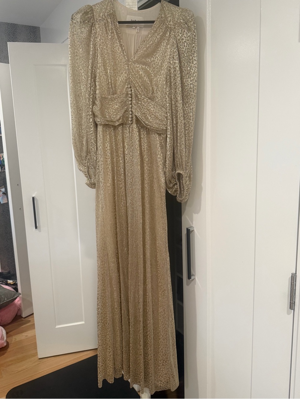 ba&sh Cream Pleated Dress